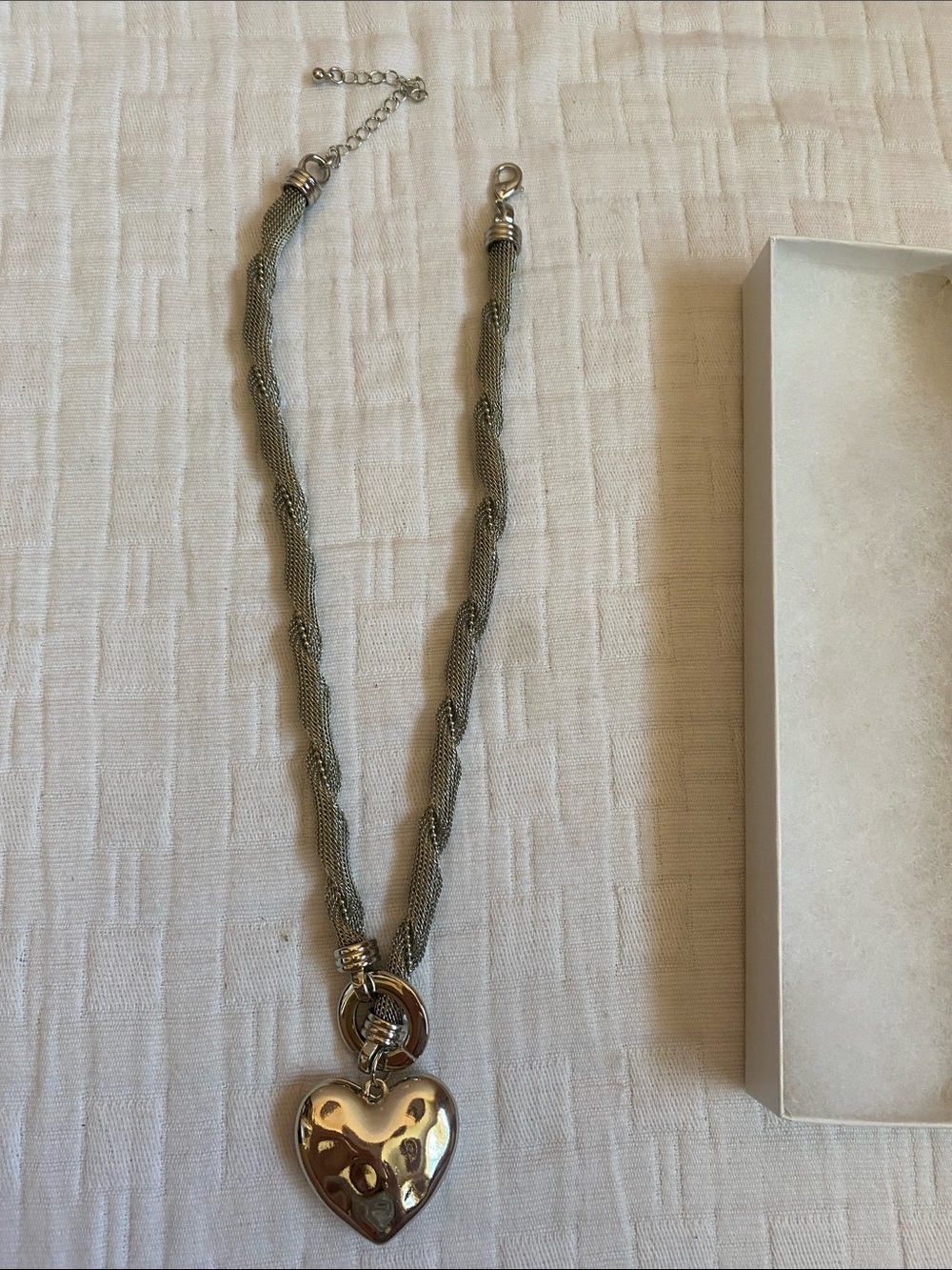 Silver Heart Pendant Multi-Strand Necklace - Women's Jewelry